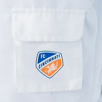 Veste à capuche mi-zippée Lusso White FC Cincinnati Paige pour femme