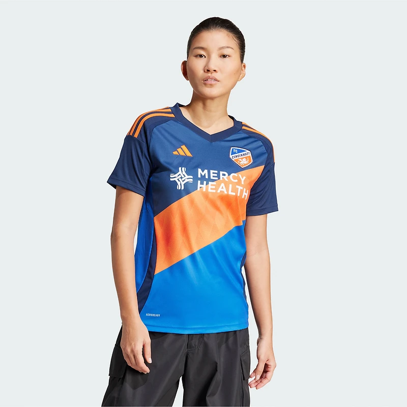 Women's adidas  Blue FC Cincinnati 2025 Orange and Legacy Kit Replica Jersey
