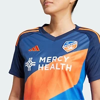 Maillot réplique orange et bleu du kit Legacy 2025 adidas Blue FC Cincinnati pour femme