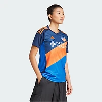 Maillot réplique orange et bleu du kit Legacy 2025 adidas Blue FC Cincinnati pour femme