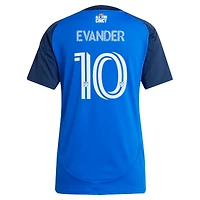Maillot réplique adidas Evander da Silva Ferreira bleu FC Cincinnati 2025 Orange et Legacy pour femme