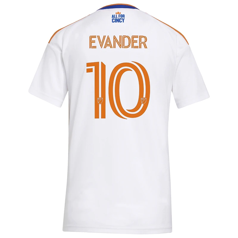 Women's adidas Evander da Silva Ferreira White FC Cincinnati 2026 The Seven Hills Kit Replica Jersey