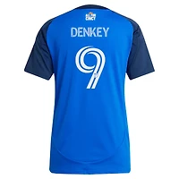 Women's adidas Kévin Denkey Blue FC Cincinnati 2025 Orange and Legacy Kit Replica Player Jersey