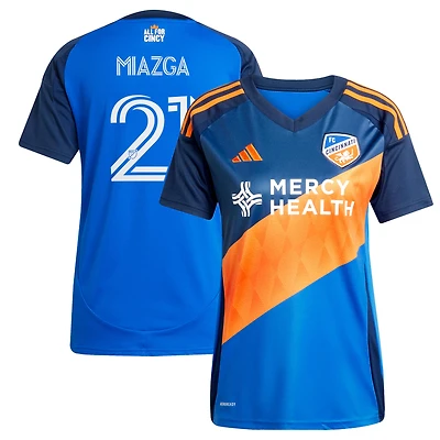Women's adidas Matt Miazga Blue FC Cincinnati 2025 Orange and Legacy Kit Replica Player Jersey