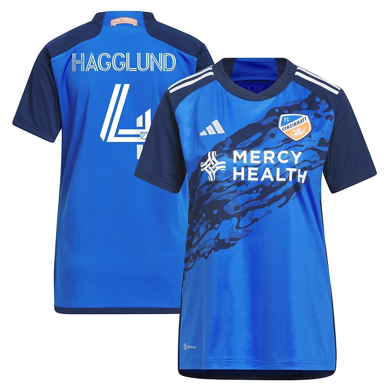 Maillot adidas Nick Hagglund pour femme bleu FC Cincinnati 2023 River Kit Replica
