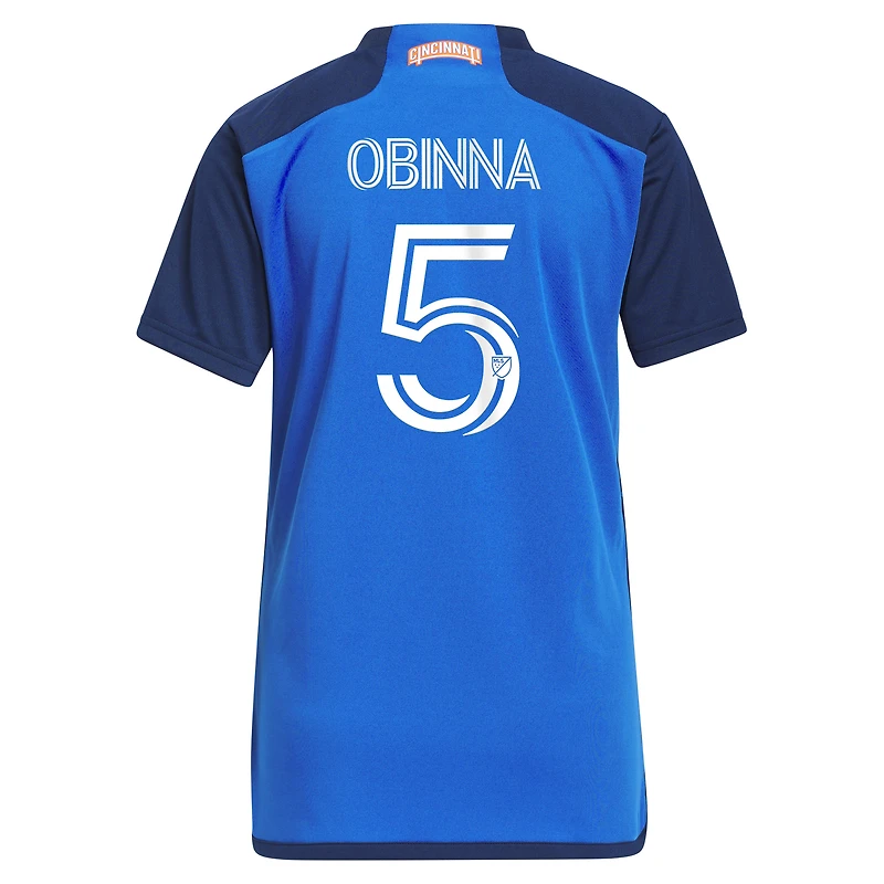 Maillot adidas Obinna Nwobodo bleu pour femme FC Cincinnati 2023 River Kit Replica