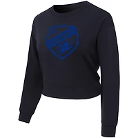 Haut court à manches longues en tricot Darby noir FC Cincinnati Tri-Blend pour femme Concepts Sport