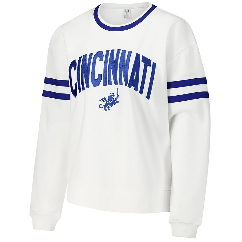 T-shirt à manches longues Concepts Sport blanc FC Cincinnati Borough pour femme