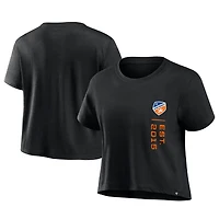 Women's Fanatics Black FC Cincinnati Chip Pass Fashion Cropped T-Shirt