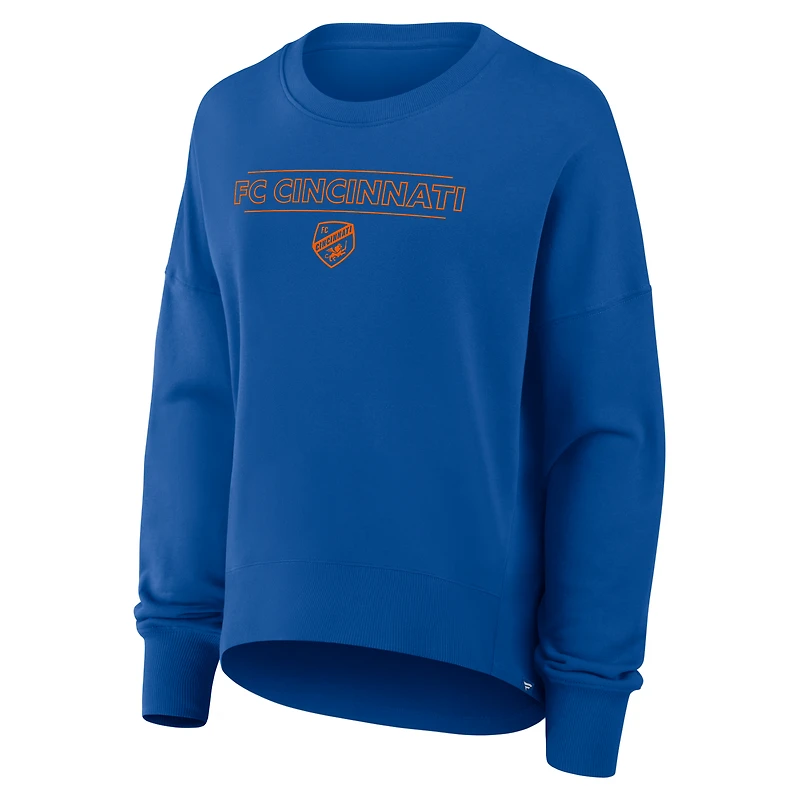Women's Fanatics Blue FC Cincinnati Oversized Captain Arm Band Pullover Sweatshirt