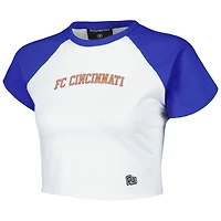 T-shirt court raglan Hype and Vice White FC Cincinnati Homerun pour femmes