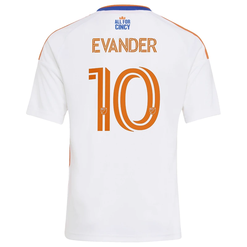 Youth adidas Evander da Silva Ferreira White FC Cincinnati 2026 The Seven Hills Kit Replica Jersey