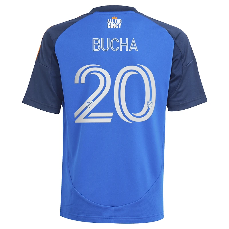 Maillot réplique adidas Pavel Bucha bleu FC Cincinnati 2025 Legacy Kit orange et pour enfant