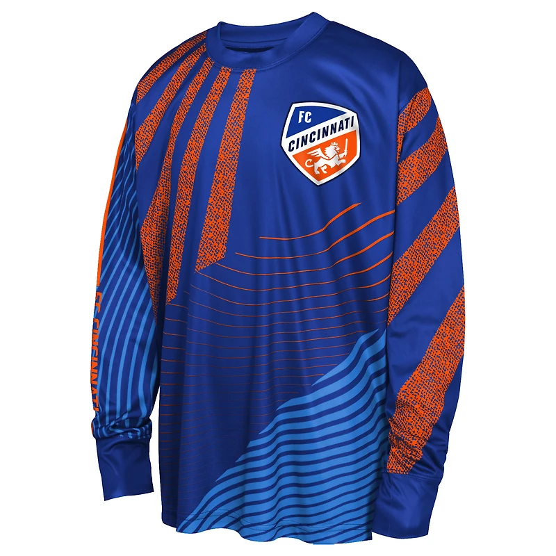 Youth Outerstuff Blue FC Cincinnati Nifty Netminder Long Sleeve T-Shirt
