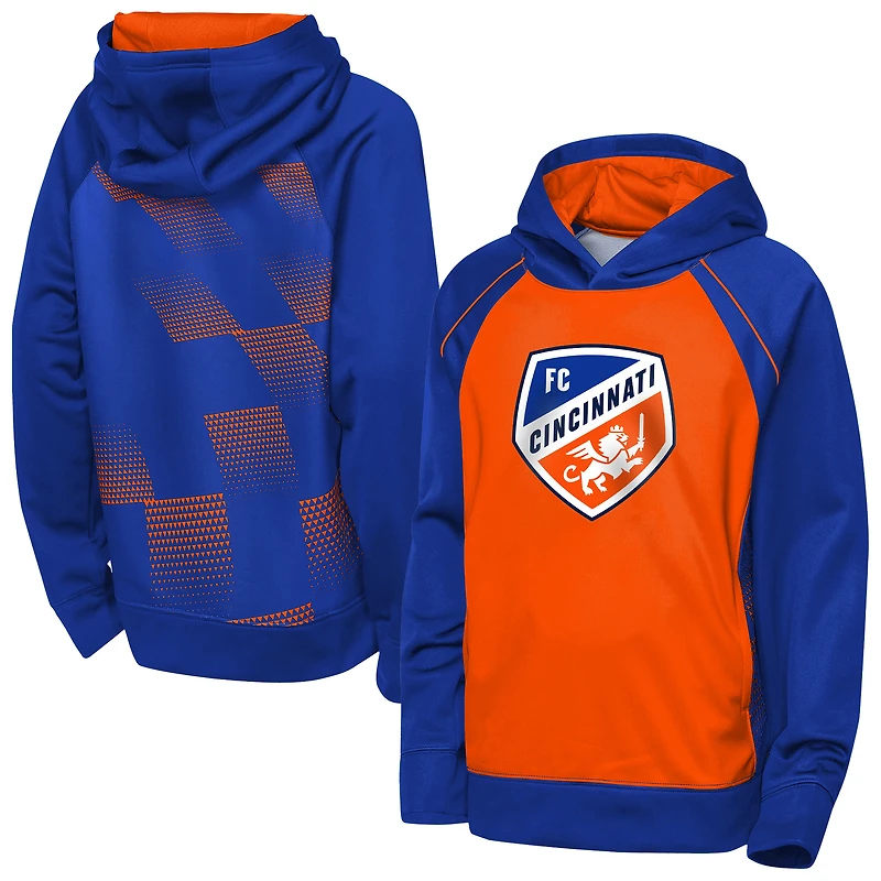 Youth Outerstuff  Orange/Blue FC Cincinnati Striker Fleece Hoodie