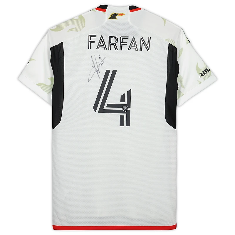 Maillot blanc dédicacé #4 de Marco Farfan FC Dallas lors de la saison 2023 de la MLS