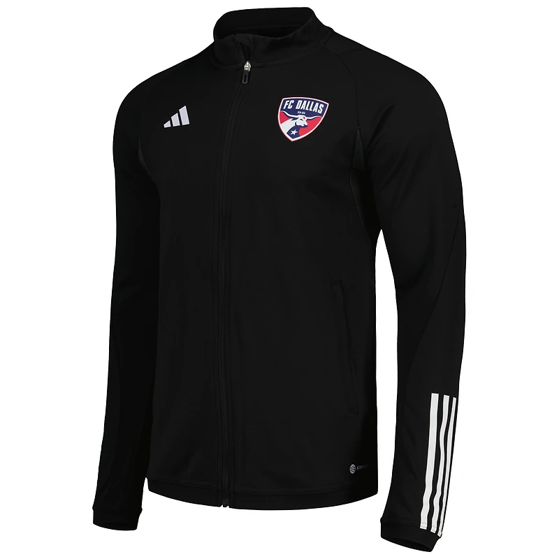 Men's adidas Black FC Dallas 2023 On-Field AEROREADY Full-Zip Training Top