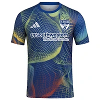 Haut d'avant-match adidas bleu FC Dallas 2025 United We Play AEROREADY pour homme
