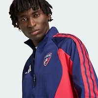 Veste raglan zippée adidas FC Dallas 2026 Anthem bleue pour homme