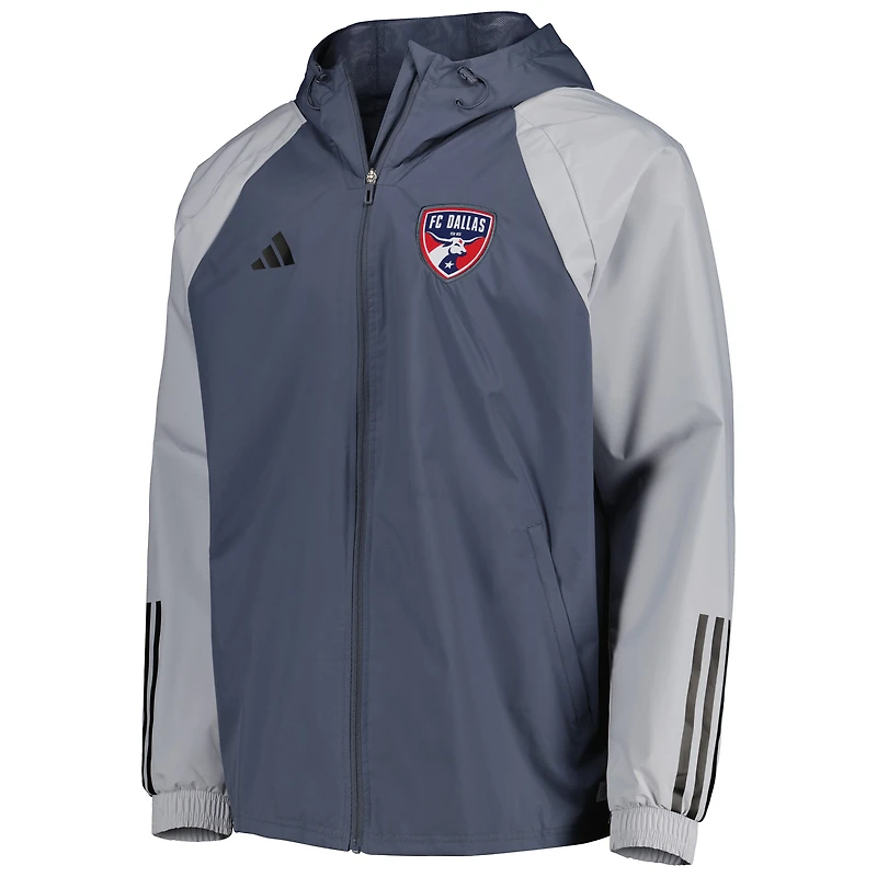 Veste à capuche raglan adidas Charcoal FC Dallas pour homme