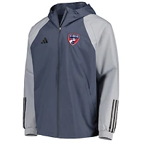 Veste à capuche raglan adidas Charcoal FC Dallas pour homme