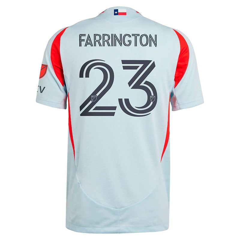 Maillot de joueur authentique adidas Logan Farrington bleu clair FC Dallas 2025 The Inferno Kit pour homme