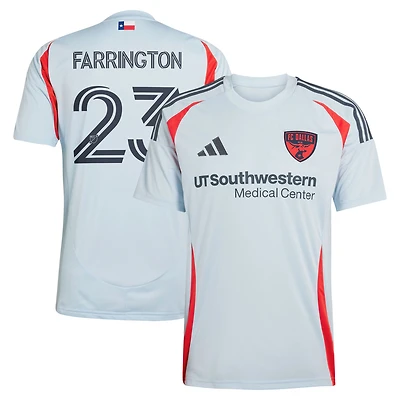 Maillot de joueur réplique adidas Logan Farrington bleu clair FC Dallas 2025 The Inferno Kit pour homme