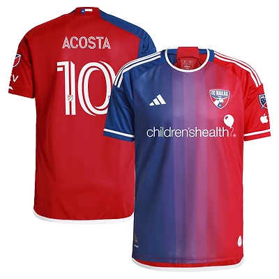 Maillot de joueur authentique adidas Luciano Acosta bleu marine FC Dallas 2024 After Burner pour homme