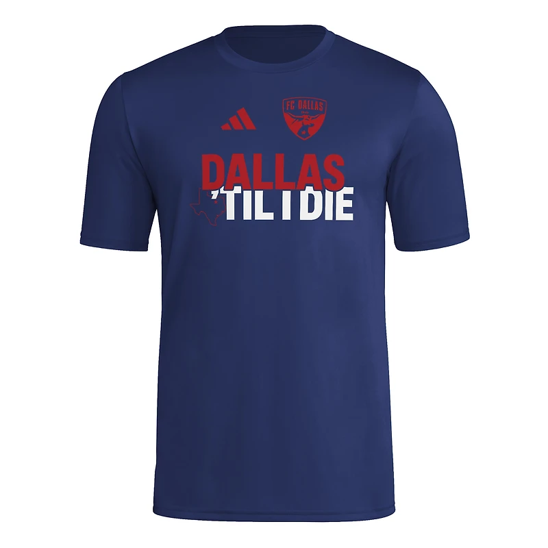 Men's adidas  Navy FC Dallas 2025 Jersey Hook AEROREADY T-Shirt