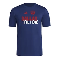 Men's adidas  Navy FC Dallas 2025 Jersey Hook AEROREADY T-Shirt