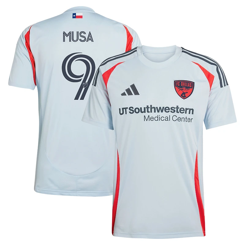 Men's adidas Petar Musa Light Blue FC Dallas 2025 The Inferno Kit Replica Player Jersey