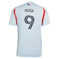 Maillot de joueur réplique adidas Petar Musa bleu clair FC Dallas 2025 The Inferno Kit pour homme