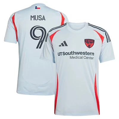 Maillot de joueur réplique adidas Petar Musa bleu clair FC Dallas 2025 The Inferno Kit pour homme