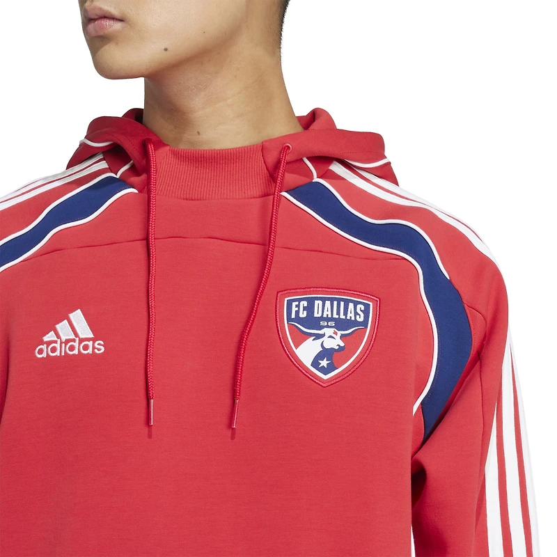 Sweat à capuche de voyage adidas FC Dallas 2025 pour homme Rouge