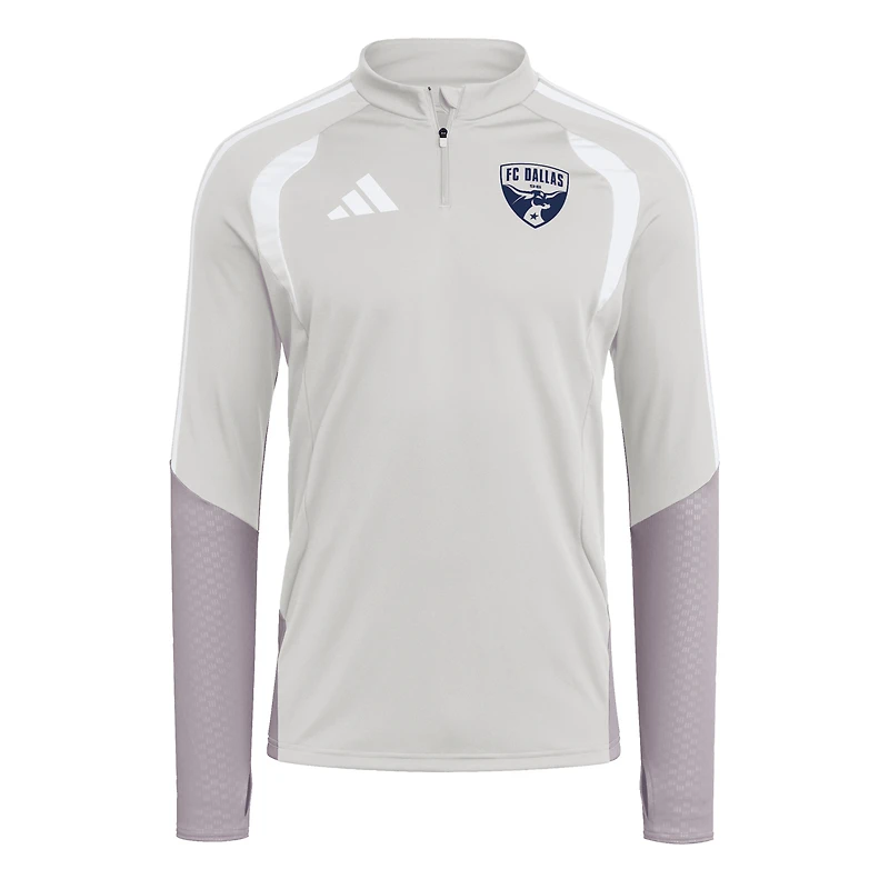 Men's adidas Silver FC Dallas 2026 Tiro Competition Quarter-Zip Training Top