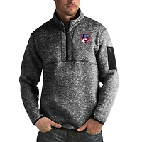 Men's Antigua Black FC Dallas Fortune Big & Tall Quarter-Zip Pullover Jacket
