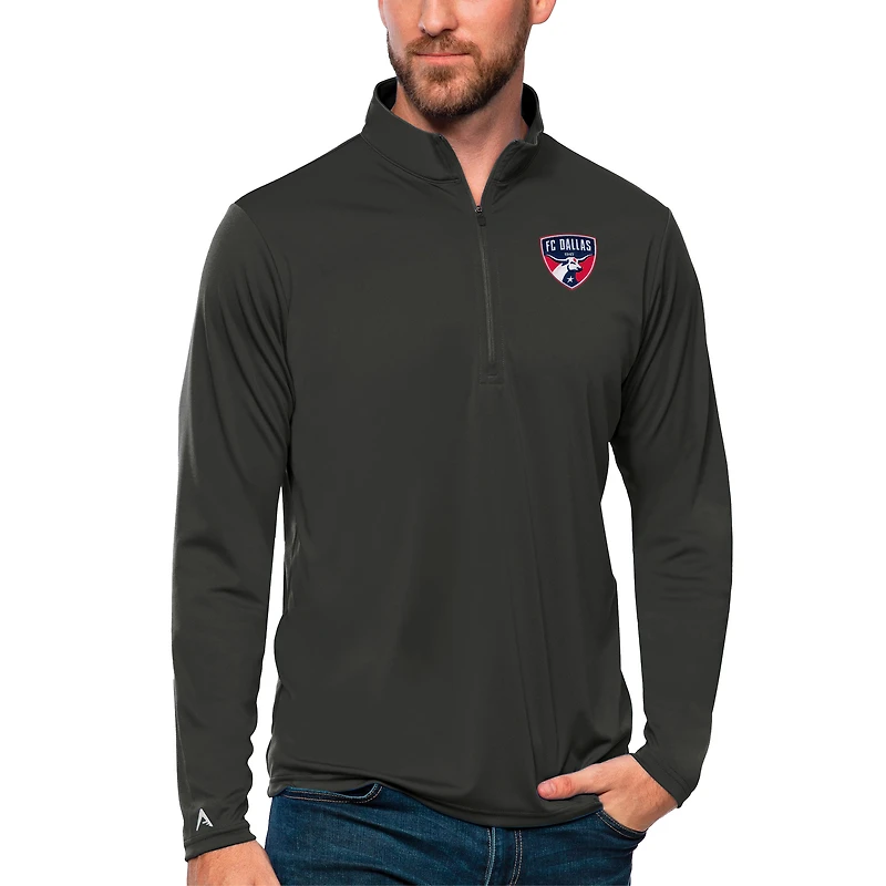 Pull-over zippé quart de tour Antigua Charcoal FC Dallas Tribute pour homme