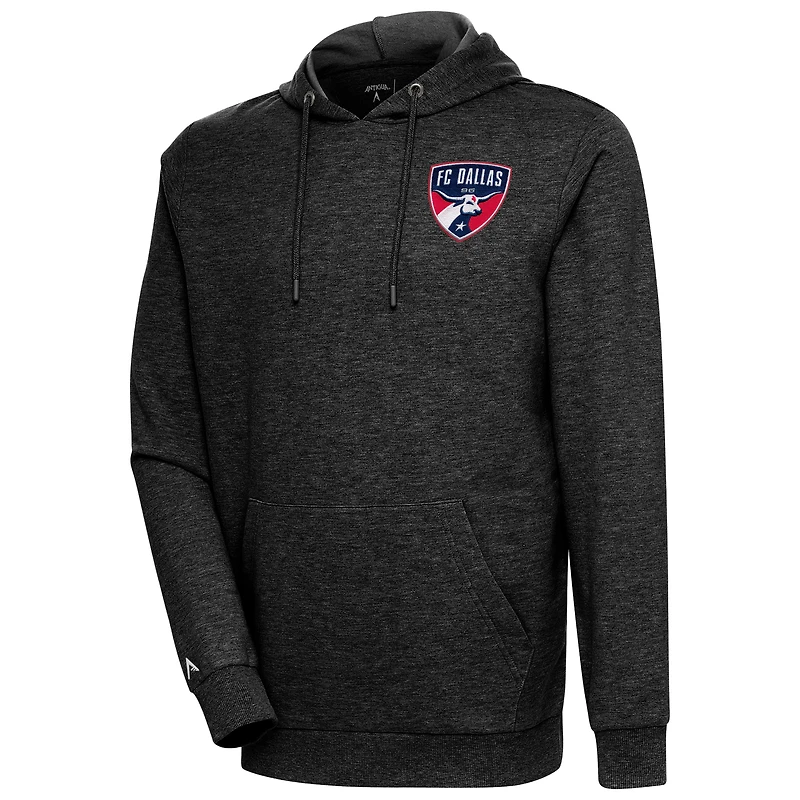 Sweat à capuche logo FC Dallas noir chiné Antigua pour homme