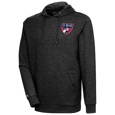 Sweat à capuche logo FC Dallas noir chiné Antigua pour homme