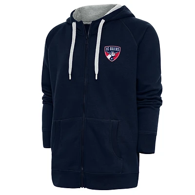 Sweat à capuche zippé intégral Antigua Navy FC Dallas Logo Victory pour homme