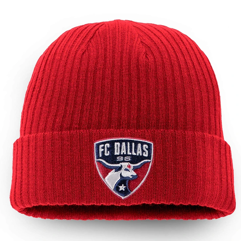 Bonnet en tricot à revers Fanatics Red FC Dallas Core pour hommes