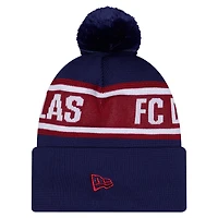 Bonnet en tricot à pompon et revers en jersey New Era bleu marine FC Dallas 2026 pour homme