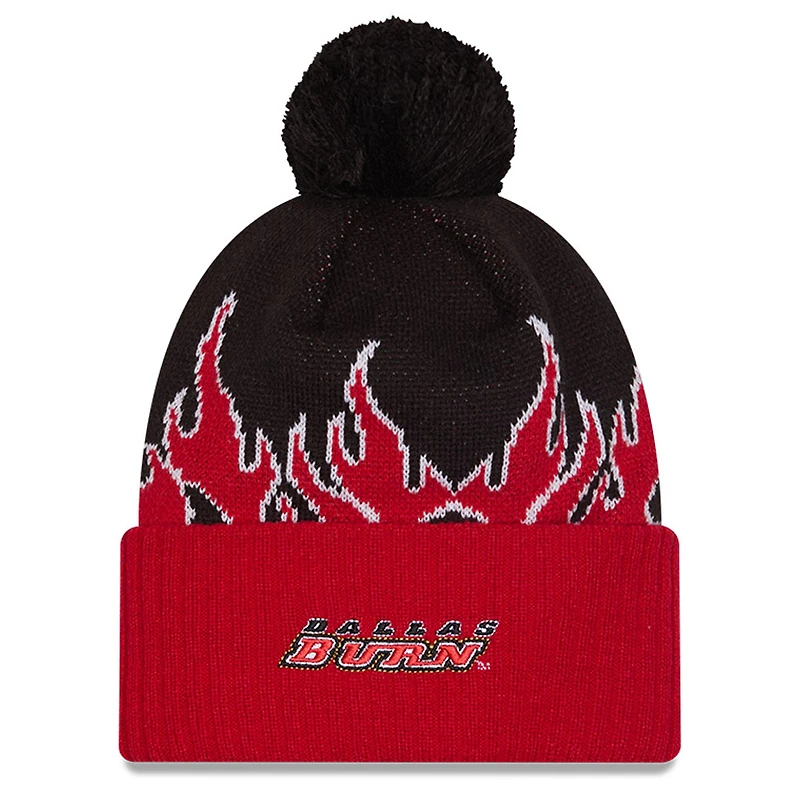 Bonnet en tricot à revers et pompon rouge FC Dallas 2025 pour homme New Era