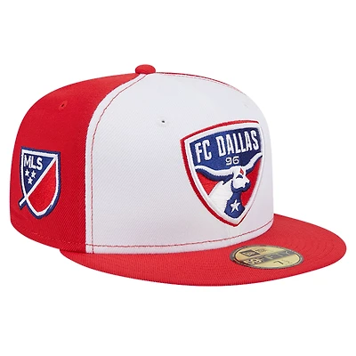 Casquette ajustée 59FIFTY New Era pour homme, blanc/rouge, FC Dallas 2024 Kick Off Collection