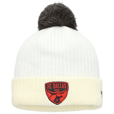 Bonnet tricoté à revers et pompon blanc FC Dallas 2025 Jersey pour homme New Era
