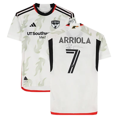 Paul Arriola FC Dallas Autographed Match-Used #7 White adidas Jersey from the 2024 MLS Season - Size XS