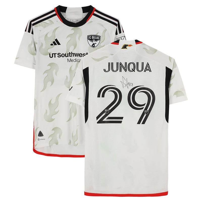 Sam Junqua FC Dallas Autographed Match-Used #29 White adidas Jersey from the 2024 MLS Season - Size L