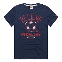 Unisex Homage  Navy FC Dallas MLS x Ted Lasso Believe Graphic Tri-Blend T-Shirt