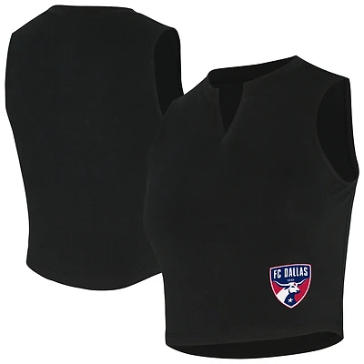 Women's Concepts Sport  Black FC Dallas Market Cropped Tri-Blend Tank Top