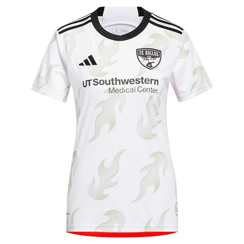 Maillot de joueur adidas Maarten Paes blanc FC Dallas 2024 Burn Baby Replica pour femme